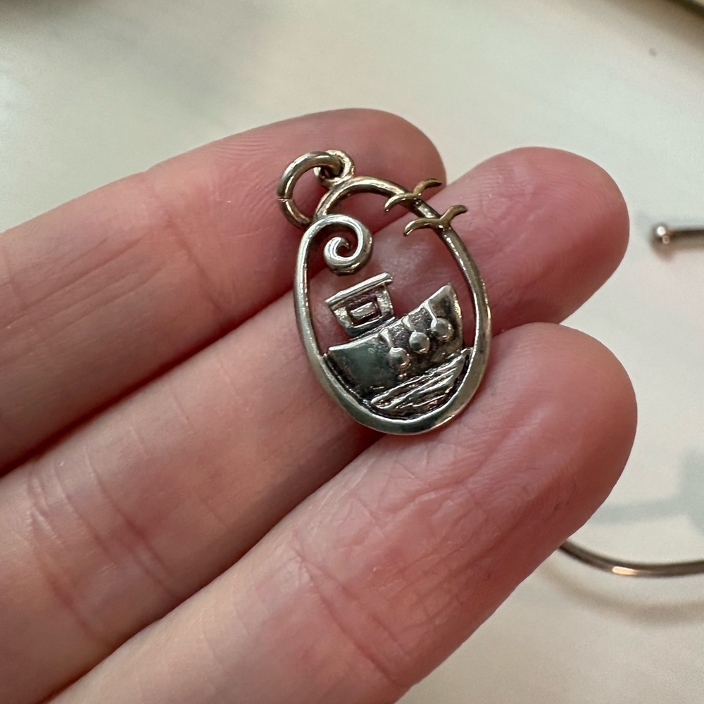 Sterling silver nautical Boat Pendant